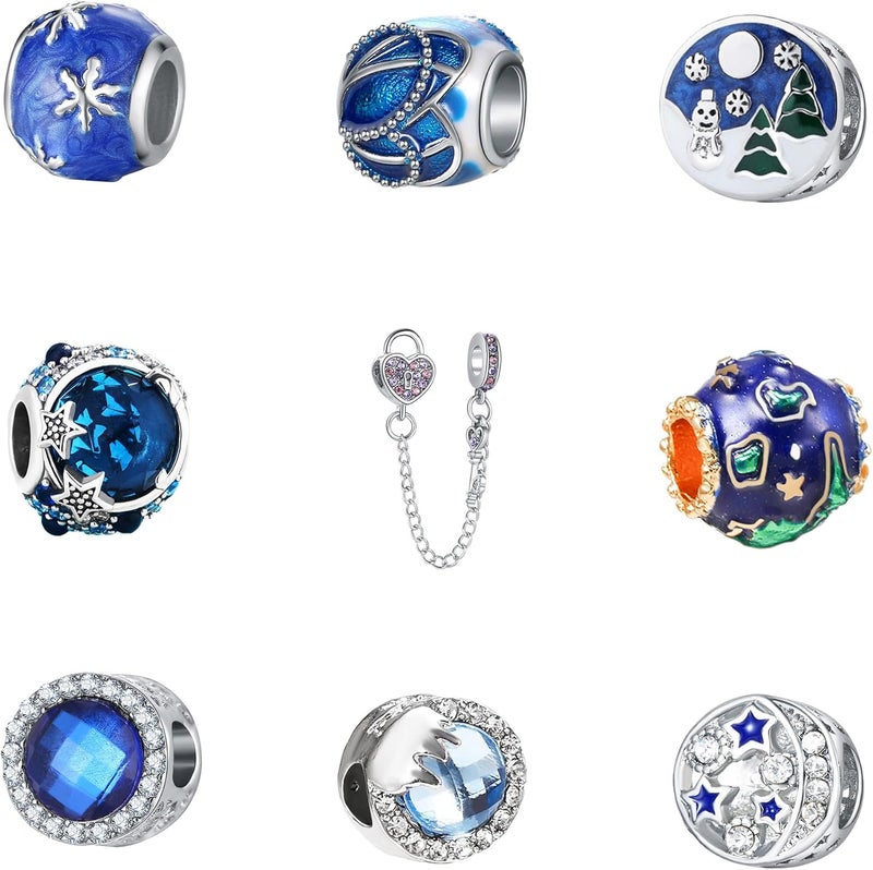 Acrobious 9PCS European Charms Beads Pendant For Bracelet, Charms DIY Bracelets Necklace Jewellery Gift - Image 1